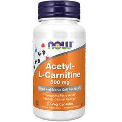Now Foods Acetyl-L-Karnitin (ALC) 500 mg 50 veg kapslí