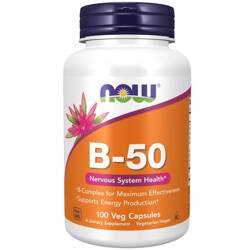 Now Foods B-50 Vitamín B Complex 100 veg kapslí