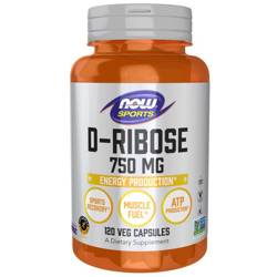 Now Foods D-Ribóza (D-Ribose) 750 mg 120 veg kapsli