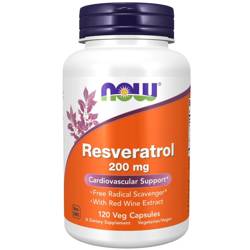 Now Foods Resveratrol 200 mg 120 kapslí