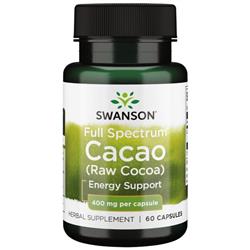 Swanson Cacao (Syrové Kakao) 400 mg 60 kapslí