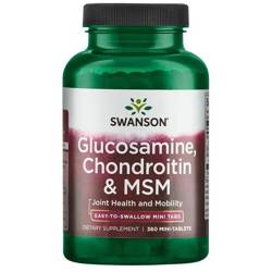 Swanson Glukosamin, Chondroitin a MSM 360 mini tablety