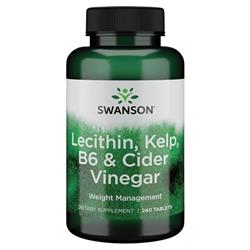 Swanson Lecitin, Kelp, B6 + Jablečný ocet 240 tablet