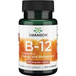 Swanson Vitamín B12 500 mcg 100 kapslí