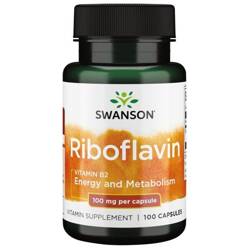 Swanson Vitamín B2 Riboflavin 100 mg 100 kapslí