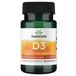 Swanson Vitamín D3 1000 iu Cholekalciferol 60 kapslí