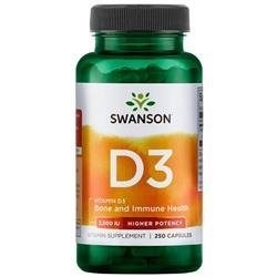 Swanson Vitamín D3 2000 iu Cholekalciferol 250 kapslí