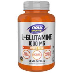 Now Foods L-Glutamin Double Strength 1000 mg 120 kapslí