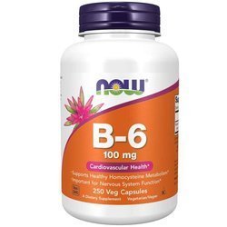 Now Foods Vitamín B6 100 mg 250 kapslí