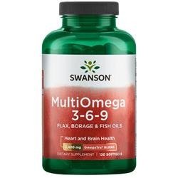 Swanson MultiOmega 3-6-9 Kyselina EPA DHA 120 kapslí