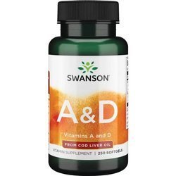 Swanson Vitamín A 5000 iu + D 400 iu 250 kapslí