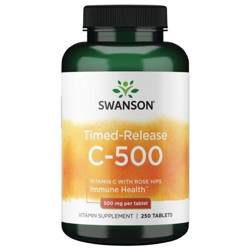 Swanson Vitamin C 500 mg s Šípkem 250 tablety s prodlouženou absorpcí