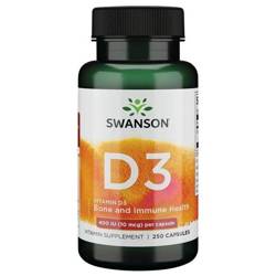 Swanson Vitamín D3 400 iu Cholekalciferol 250 kapslí