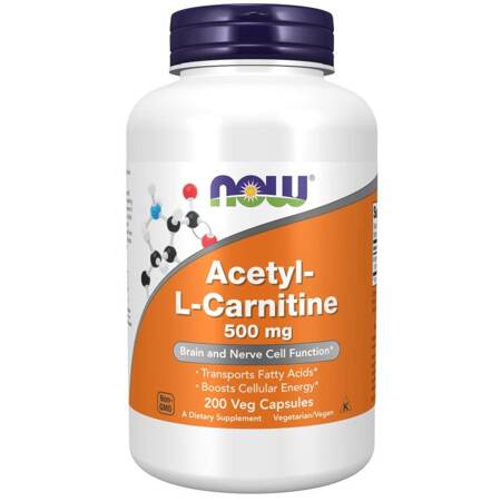 Now Foods Acetyl-L-Karnitin (ALC) 500 mg 200 veg kapslí
