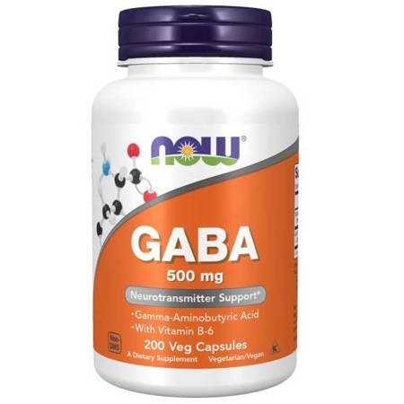 Now Foods GABA (Kyselina Gama Aminomáselná) 500 mg 200 veg kapslí