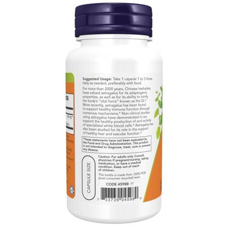 Now Foods Kozinec (Astragalus) Extract 500 mg 90 kapslí