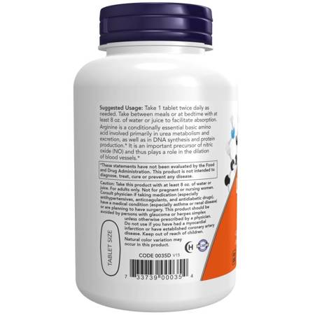Now Foods L-Arginin Double Strength 1000 mg 120 tablet