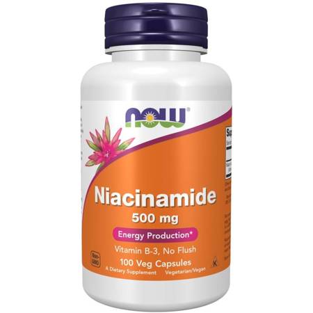 Now Foods Niacin (Niacinamide) 500 mg 100 kapslí