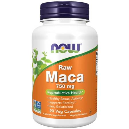 Now Foods Organic Raw Maca 750 mg Extract 90 kapslí