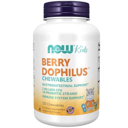Now Foods Probiotikum Berry Dophilus Kids 10 kmenů 120 cucací tablety