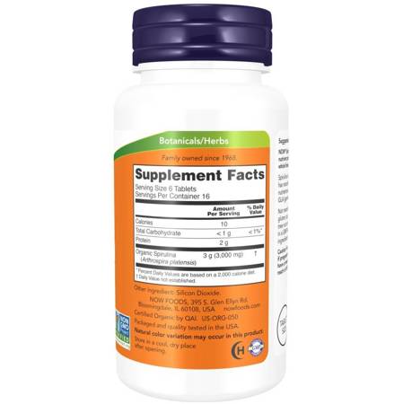 Now Foods Spirulina 500 mg 100 tablet