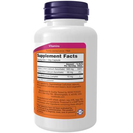 Now Foods Vitamin C-500 Calcium Ascorbate-C 250 kapslí