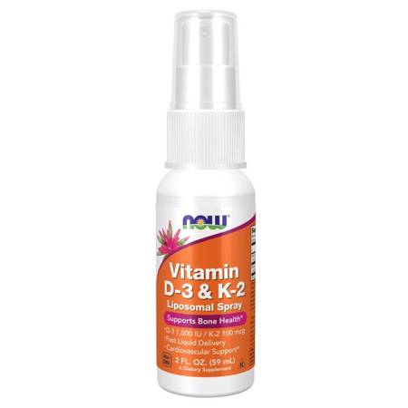 Now Foods Vitamín D3 1000 iu + K2 100 mcg Lipozomální 59 ml spray