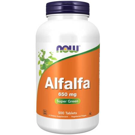 Now Foods Vojtěška (Alfalfa) 650 mg 500 tablet