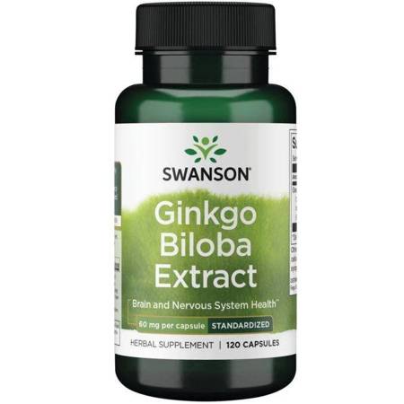 Swanson Ginkgo Biloba (GinkgoSelect) Extract 60 mg 120 kapslí