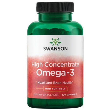 Swanson High Concentrate Omega-3 120 kapslí