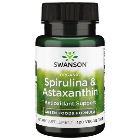 Swanson Organická Spirulina a  Astaxanthin 120 tablet