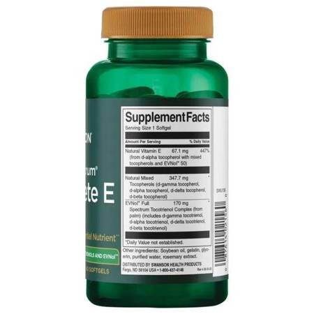 Swanson Vitamin E + Tokotrienoly 60 kapslí