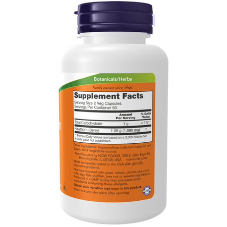Now Foods Hloh (Hawthorn) 540 mg 100 kapslí