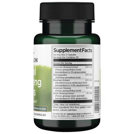 Swanson Dual Ginseng Plus 60 kapslí