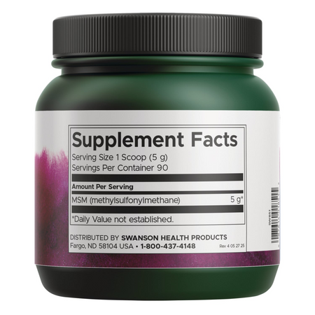 Swanson MSM Methylsulfonylmethan 100% Pudr 454g