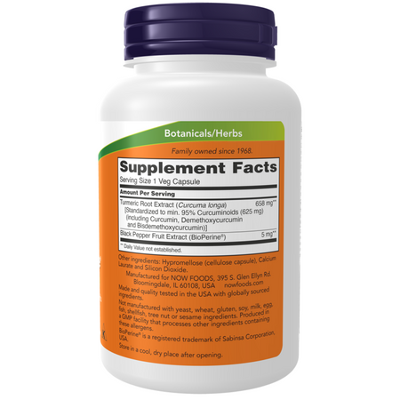 Now Foods Turmeric Curcumin BioPerine 90 veg kapslí
