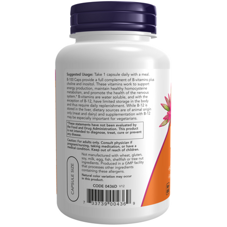 Now Foods Vitamin B-100 Complex 100 veg kapslí