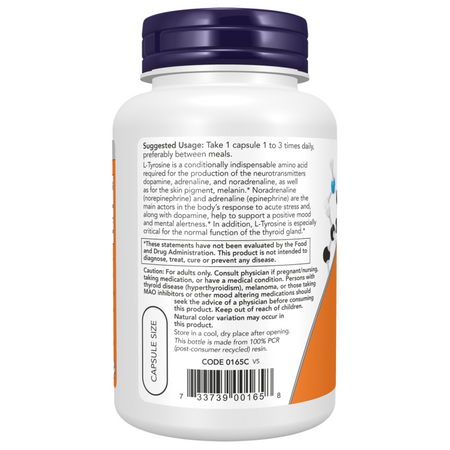 Now Foods L-Tyrosine 750 mg Extra Strength 90 veg kapslí