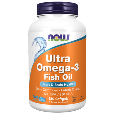 Now Foods Ultra Omega-3 Fish Oil (Bovine Gelatin) 180 kapslí