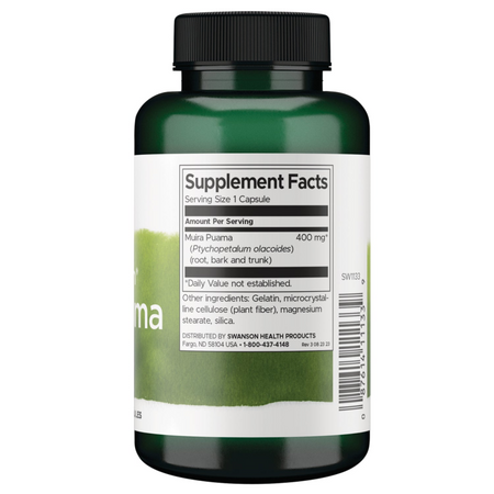 Swanson Muira Puama Root 400 mg 90 kapslí