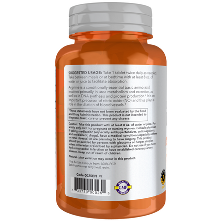 Now Foods L-Arginine 1000 mg Double Strength 180 tablet