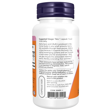 Now Foods Alpha Lipoic Acid 100 mg 60 kapslí