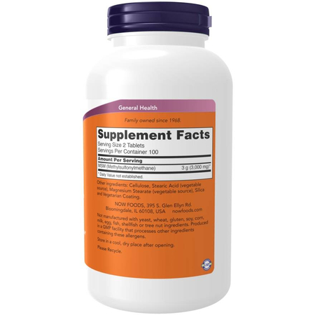 Now Foods MSM Methylsulfonylmethan 1500 mg 200 tablet