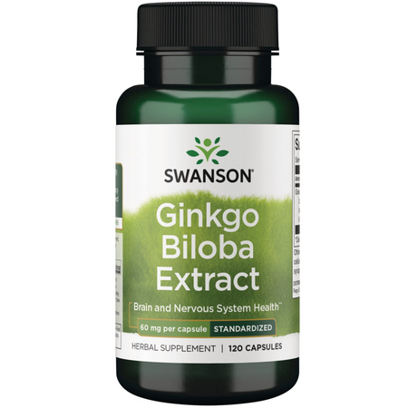 Swanson Ginkgo Biloba (GinkgoSelect) Extract 60 mg 120 kapslí