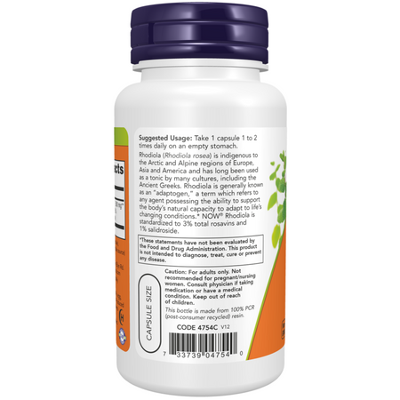 Now Foods Rhodiola 500 mg 120 kapslí