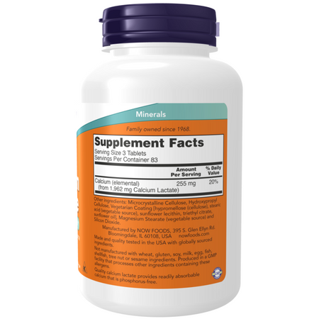 Now Foods Calcium Lactate 250 tablet