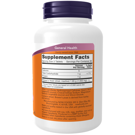 Now Foods Brewer's Yeast 650 mg 200 tablet