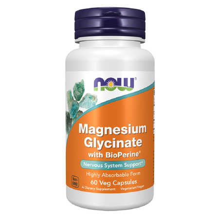 Now Foods Magnesium Glycinate a BioPerine 60 veg kapslí