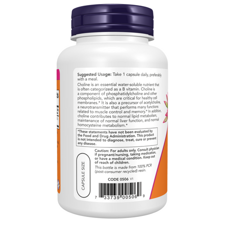 Now Foods Cholina 300 mg 100 veg kapslí