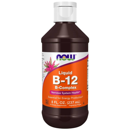 Now Foods Vitamin B-12 Complex Liquid 237 ml kapky